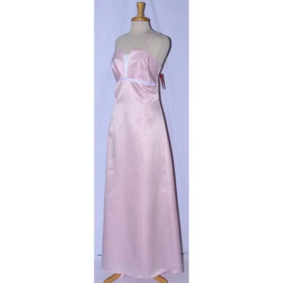 Juliet #1950 Satin Floor Length Bridesmaid Gown-Size 2X, 3X -PINK-NEW With Tags - Picture 3 of 6